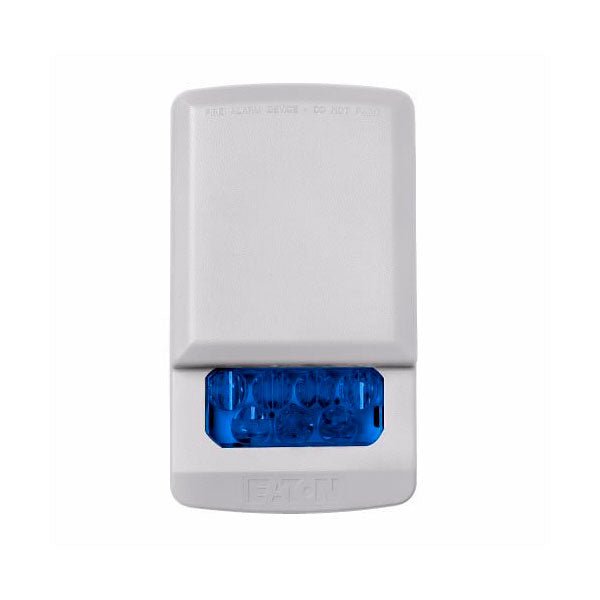 Eaton Wheelock ELSTW-NB fire alarm strobe light mounted on wall with LED illumination for safety alerts