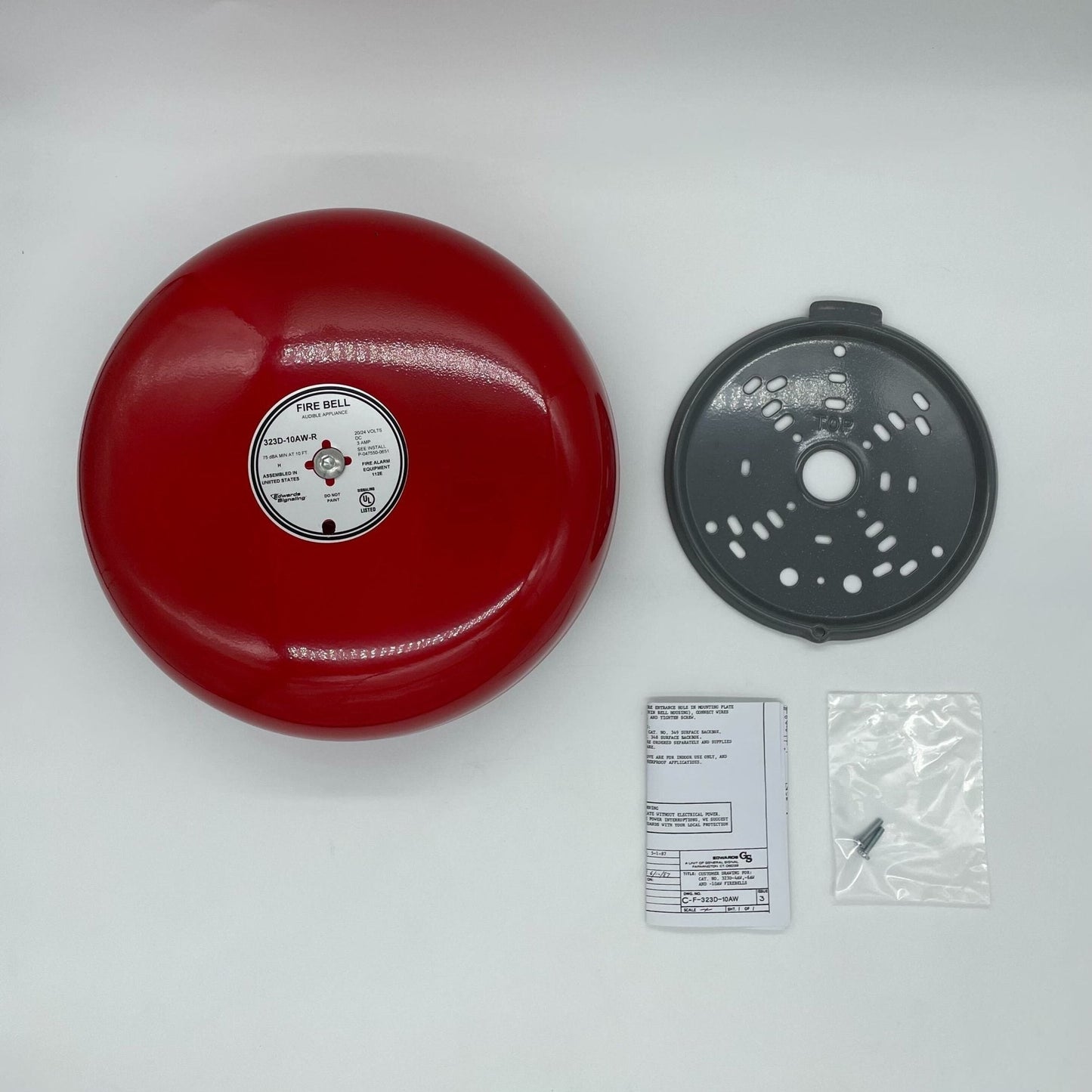 Edwards Signaling 439D-10AW-R 10" Fire Alarm Bell, Red - PGT Electrical Supplies