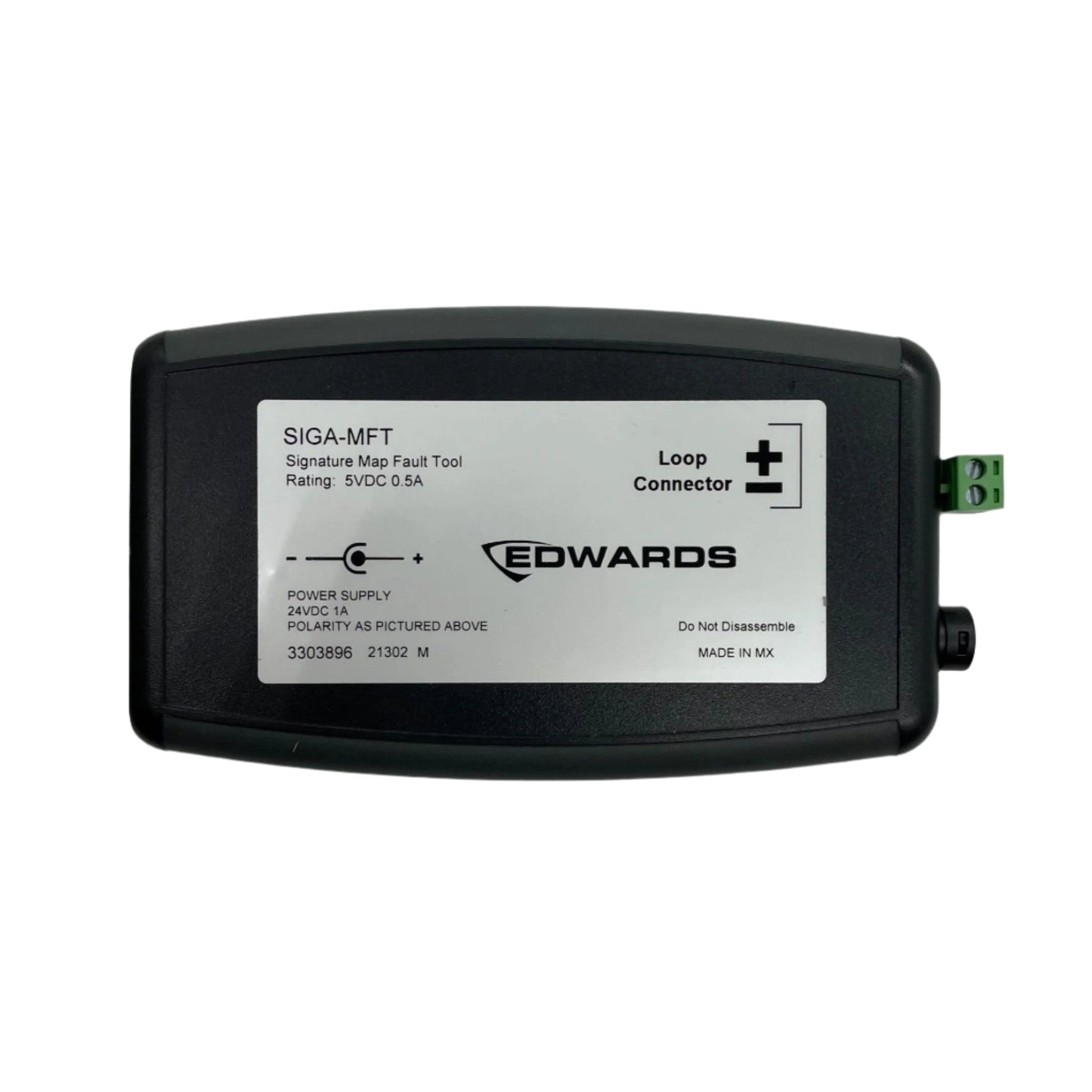 Edwards SIGA-MFT fire alarm diagnostic tool with display and controls, used for testing and troubleshooting Edwards fire alarm systems.