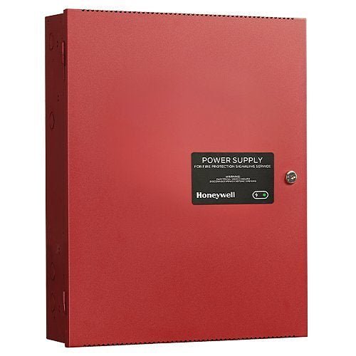Honeywell Power HPF-PS6 remote charger power supply in red, 6.0 A, 120 VAC, shown with connection ports on the unit