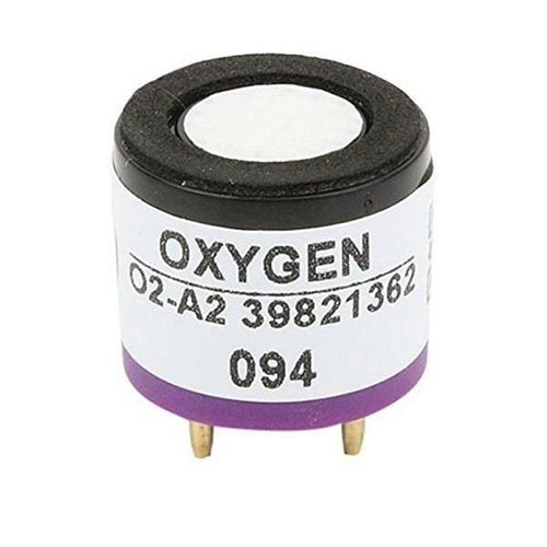 Macurco OX Sensor for fire alarms, replacement sensor, black cylindrical device with wiring terminals, used for detecting gas presence.