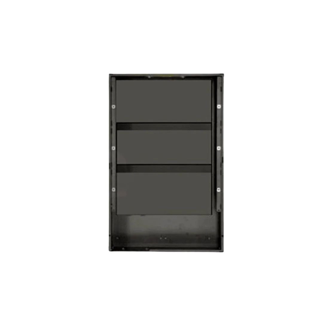 Notifier SBB-C4 4-inch fire alarm speaker backbox for fire alarm systems, shown in black with mounting features.