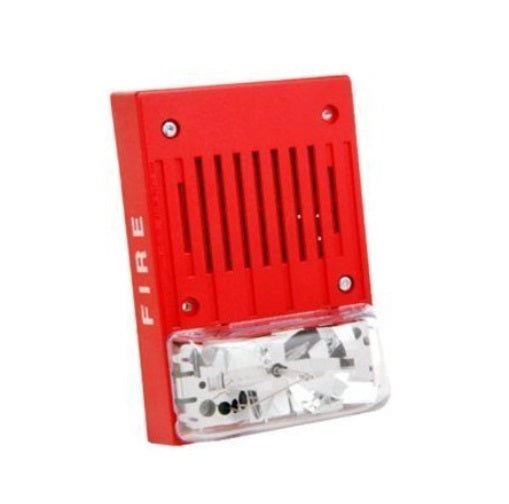 Simplex 4906-9128 fire alarm with ceiling mount, multi-candela horn strobe, designed for fire safety and alert signaling.