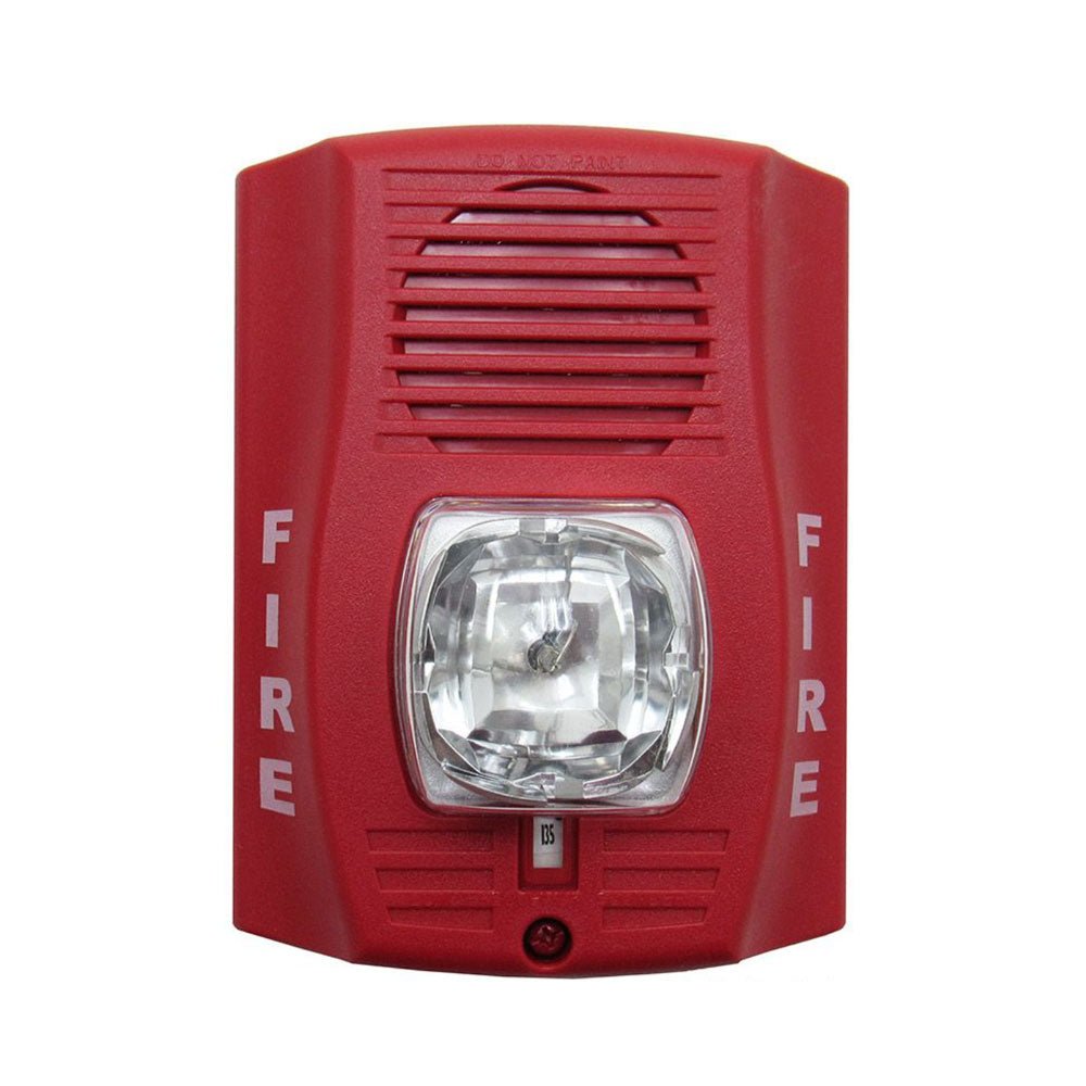 System Sensor P2RH-LF fire alarm with low-frequency sounder and strobe light, used for fire detection and alert.