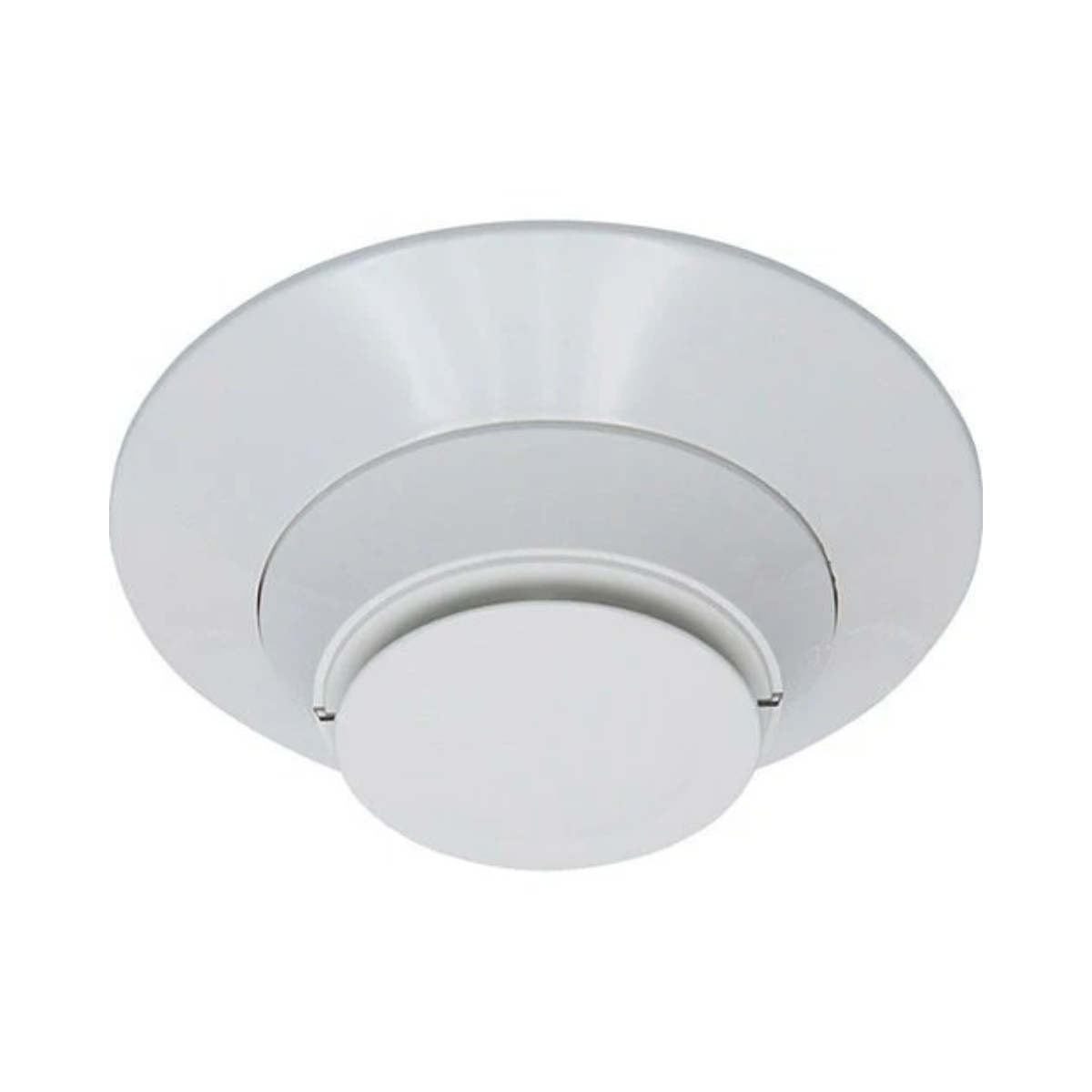 Fire-Lite SD365 photoelectric smoke detector with circular design and test button for home safety and fire detection.