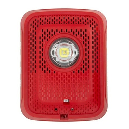 System Sensor SPSRLED L-Series indoor horn strobe with wall-mounted LED light for fire alarm signaling.
