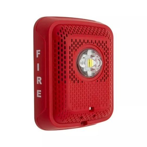 System Sensor SPSRLED L-Series indoor horn strobe with wall-mounted LED light, designed for fire alarm and emergency signaling.
