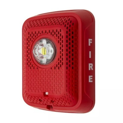 Indoor horn strobe alarm with wall-mounted LED light by System Sensor SPSRLED L-Series for alert signaling.
