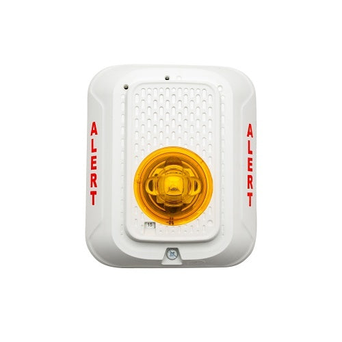 System Sensor SWLED-ALERT Strobe with LED, "ALERT" Marking, Amber Lens, White - PGT Electrical Supplies