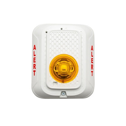 System Sensor SWLED-ALERT Strobe with LED, "ALERT" Marking, Amber Lens, White - PGT Electrical Supplies