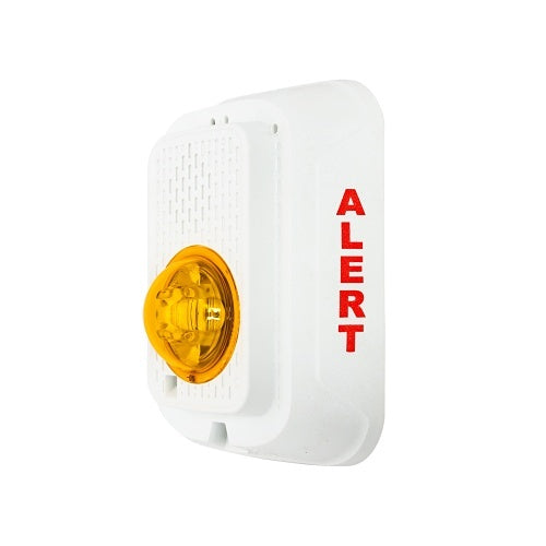 System Sensor SWLED-ALERT Strobe with LED, "ALERT" Marking, Amber Lens, White - PGT Electrical Supplies
