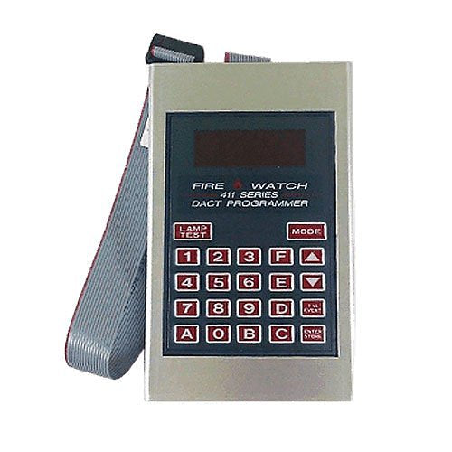 Fire-Lite PRO-411 programmer for fire alarm systems, showing the compact device with buttons and display interface.
