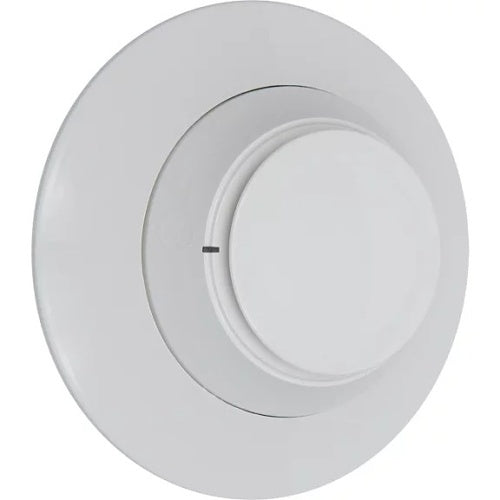 Fire-Lite SD365 photoelectric smoke detector mounted on ceiling, showcasing its sensor and detection components.