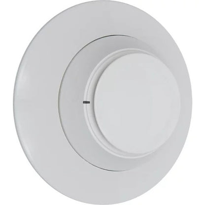 Fire-Lite SD365 photoelectric smoke detector mounted on ceiling, showcasing its sensor and detection components.