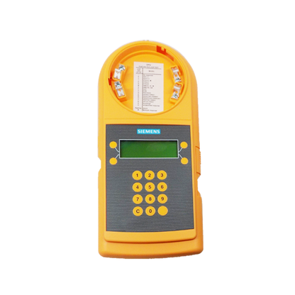 Siemens DPU fire alarm device programmer and loop tester, showing a handheld tool with display and control buttons.