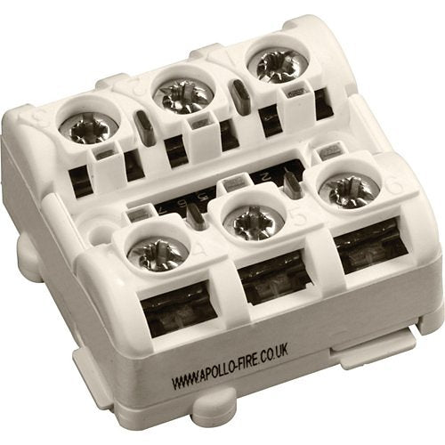 Apollo 55000-760APO DIN-Rail Mini Switch Monitor Module for industrial automation, mounted on a DIN rail.