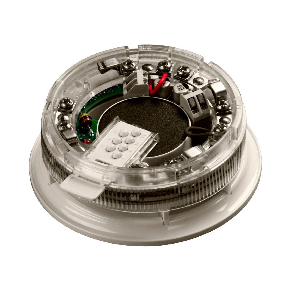 Apollo Discovery Sounder Visual Indicator Base, a black sounder base with mounting hardware for marine electronics.