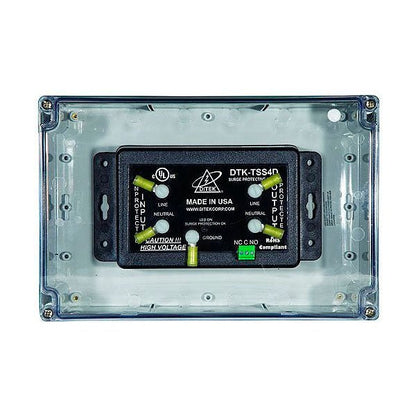 Ditek DTK-TSS4D fire alarm surge protector device with 120VAC, 54KA capacity, designed for fire alarm systems.