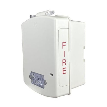 Eaton Wheelock EL4XST-FW fire alarm strobe light from the outdoor series, white IP66 weatherproof design with bright flashing alert