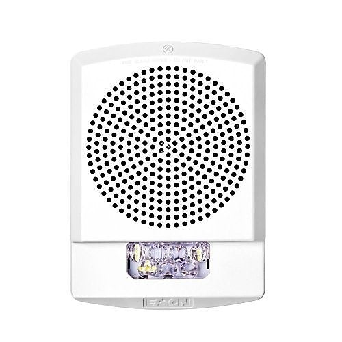 Eaton Wheelock ELMTSW-N fire alarm strobe horn combo with multitone sound and bright flashing light for emergency alerting
