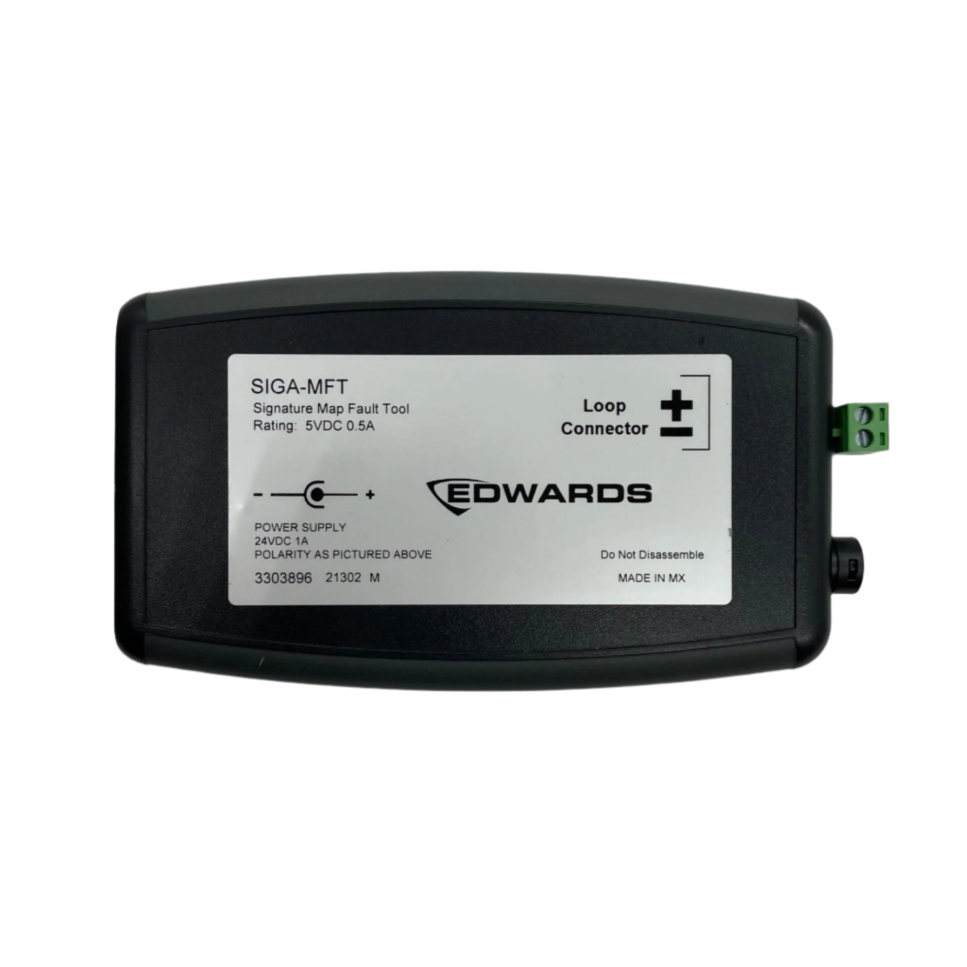 Edwards SIGA-MFT fire alarm diagnostic tool with display and controls, used for testing and troubleshooting Edwards fire alarm systems.