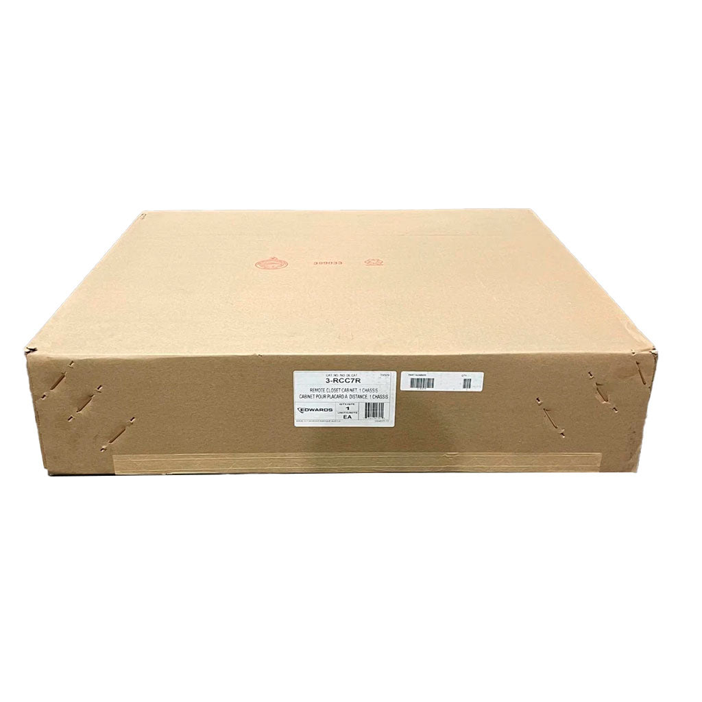 Red Edwards 3-RCC7R remote closet enclosure for fire alarms, with visible enclosure and branding details.