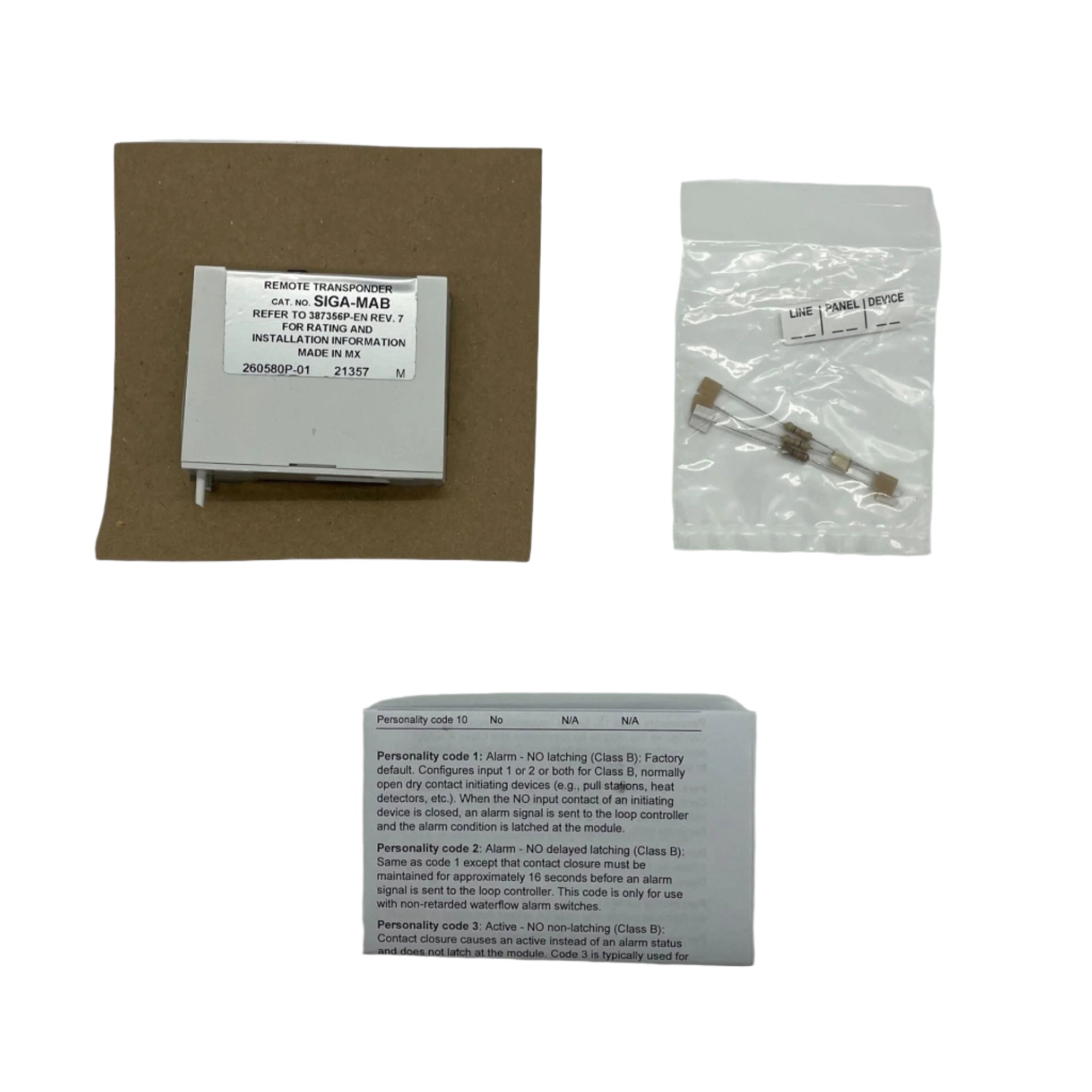 Edwards SIGA-MAB fire alarm module with input and output terminals, designed for Edwards fire alarm systems.
