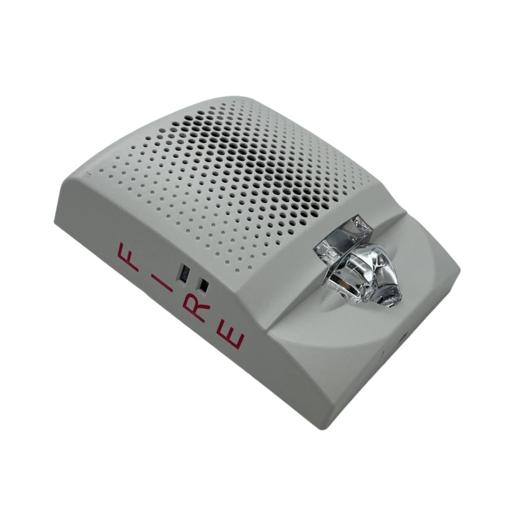 Edwards G4SVWF fire alarm with speaker and strobe light for emergency alerting.
