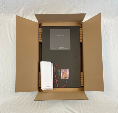 Farenhyt RFP-2100HVB intelligent fire alarm control panel in black with digital display and control buttons.