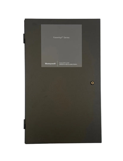 Farenhyt RFP-2100HVB intelligent fire alarm control panel in black with digital display and control buttons.