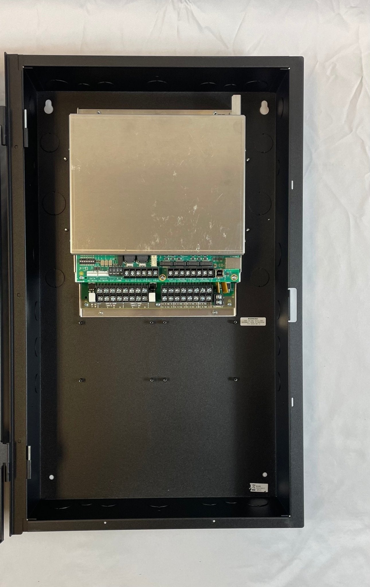 Farenhyt RFP-2100HVB intelligent fire alarm control panel in black with digital display and control buttons.