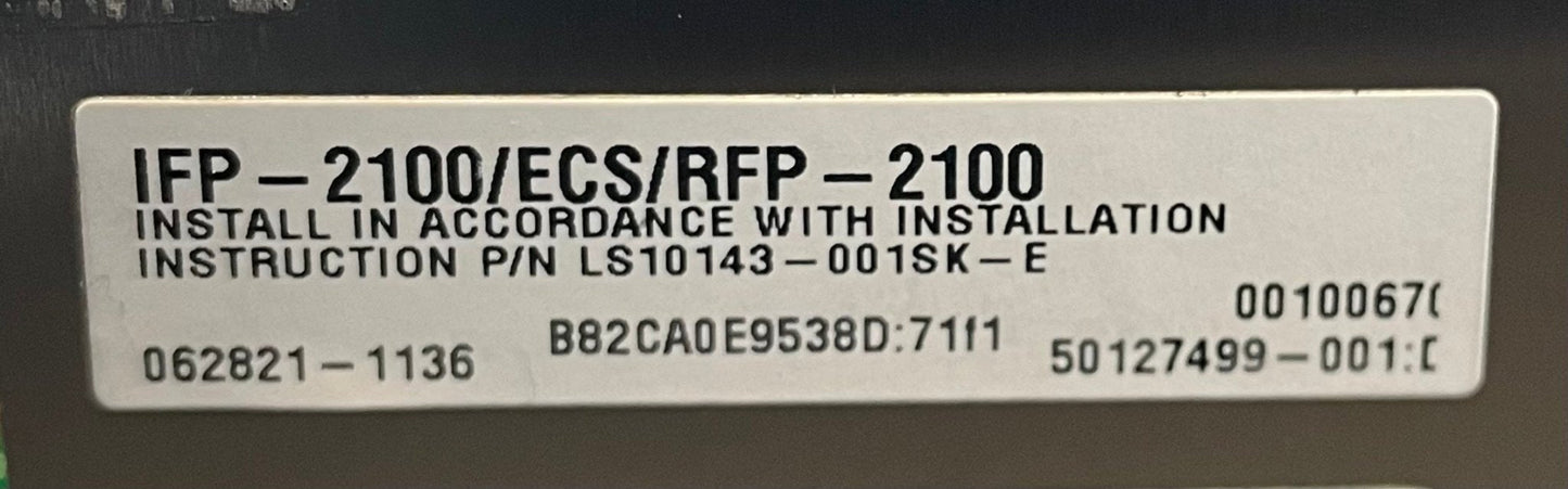 Farenhyt RFP-2100HVB intelligent fire alarm control panel in black with digital display and control buttons.