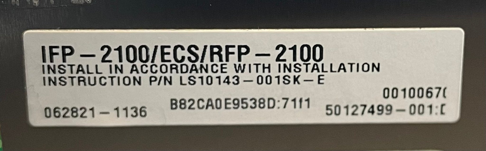 Farenhyt RFP-2100HVB intelligent fire alarm control panel in black with digital display and control buttons.
