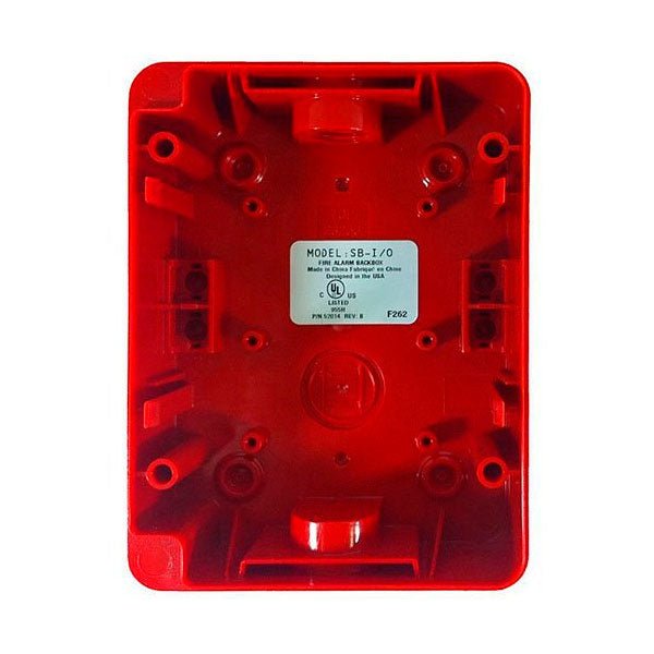 Fire-Lite SB-I/O fire alarm surface mount back box, black plastic enclosure for Fire-Lite fire alarm system components.