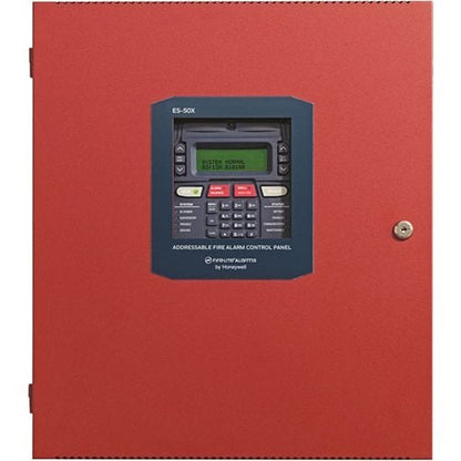 Fire-Lite ES-50X addressable fire alarm control panel with 50 points, featuring a sleek design and control interface.