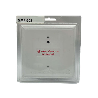 Fire-Lite MMF-302 addressable fire alarm monitor module installed in a fire alarm system panel.