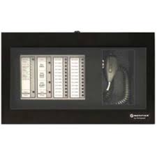 Notifier CAB-RP fire alarm cabinet replacement panel mounted on a wall with visible wiring and mounting hardware.