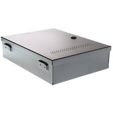 Notifier BB-XP cabinet for XP fire alarm boards, metal enclosure with mounting brackets and indicator lights visible inside.