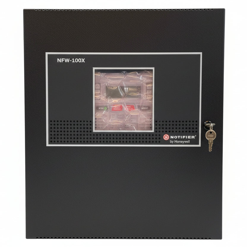 Notifier NFW-100X Wireless Fire Gateway Module for control panels, featuring intelligent addressable FACP with communicator.