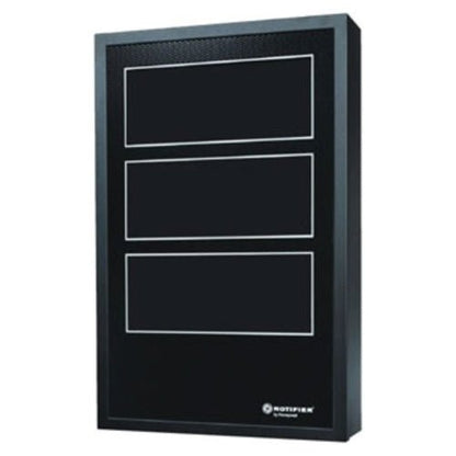Notifier DR-C4 cabinet door assembly with red 4-row fire alarm door lock and key for fire alarm system.
