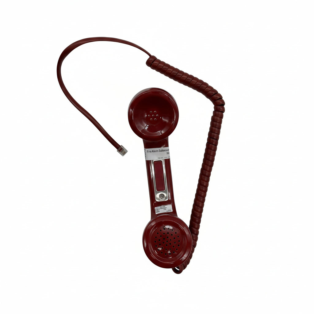 Notifier TELH-1 firefighter's telephone handset for fire alarm communication, shown in a close-up image.