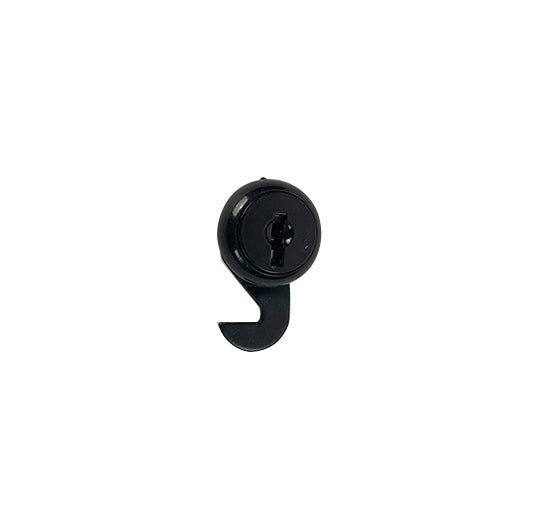 Notifier 17045 snap-in lock for CAB-3 and CAB-4 fire alarm cabinets, shown with key and lock mechanism.
