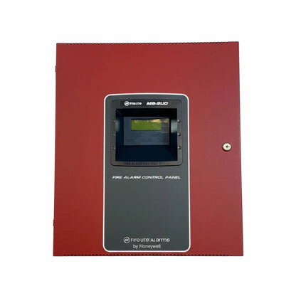 Fire-Lite MS-5UD-3 fire alarm with control panel, mounted on wall, featuring digital display and indicator lights.