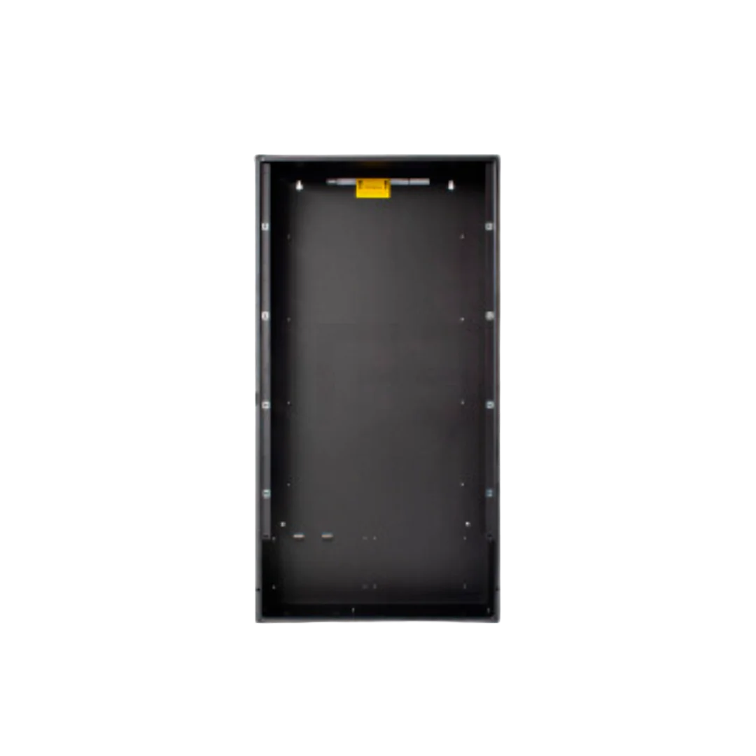 Notifier SBB-D4 backbox assembly with four tiers for fire alarm systems, shown from a front view.