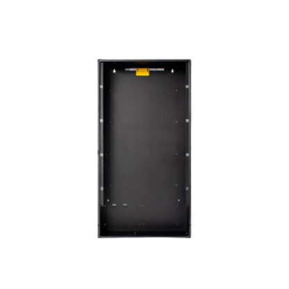 Notifier SBB-D4 backbox assembly with four tiers for fire alarm systems, shown from a front view.
