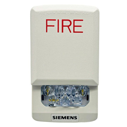 Siemens SL2SWW-F fire alarm strobe for wall mounting with clear lens, used for alerting in safety systems