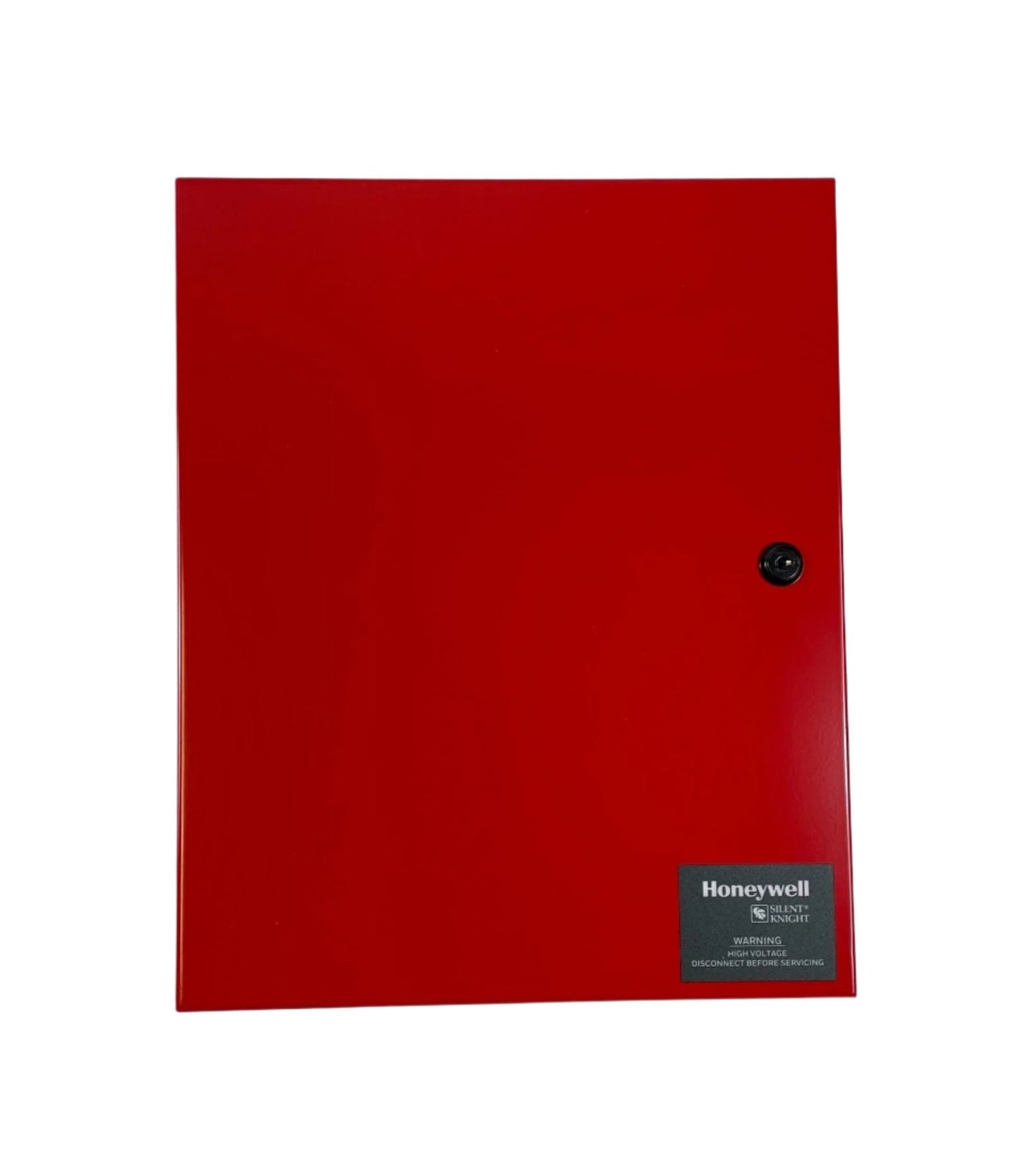 Silent Knight 5496 fire alarm power supply in black, featuring digital display and connection ports for reliable fire safety system.