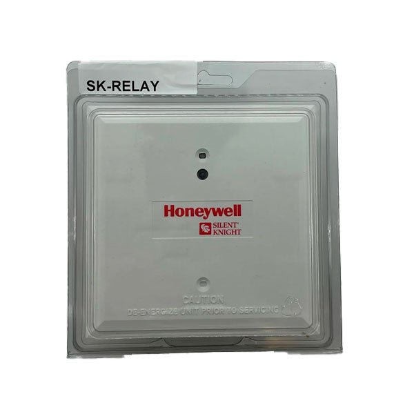 Silent Knight SK-RELAY addressable relay module for fire alarm systems, shown with wiring and connection terminals.