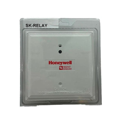 Silent Knight SK-RELAY addressable relay module for fire alarm systems, shown with wiring and connection terminals.