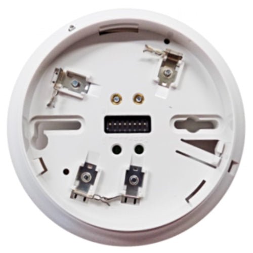 Simplex 4098-9791 fire alarm base with 4-wire sensor and supervised relay from Simplex, shown in close-up view.